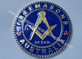 金張りの鉄か黄銅または銅 A.F.及び A.M. Adhesive Badge