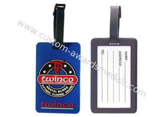 注文の Twinco 昇進の柔らかいポリ塩化ビニールの荷物の札、個人化された荷物の札