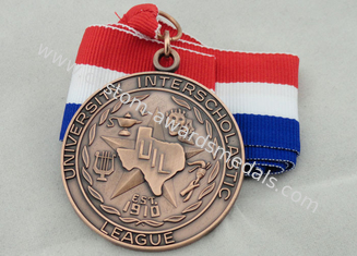 大学リボン メダルは、ギフトのためのダイ カスト、3D および旧式な銅めっき