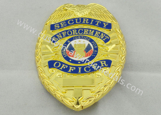 80mm の警察の記念品のバッジ、裏側の金張りのブローチ Pin の亜鉛合金