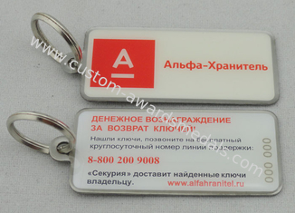 二重側面のオフセット印刷昇進の Keychain のステンレス鋼の正方形 Keychain