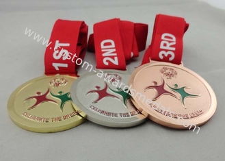 リボンが付いている銅によってめっきされるメダルは、ダイ カスト オリンピック大会のための