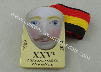 XXV I Espontole Nivelles の金張りのエナメルのリボン メダル 2.5 インチ