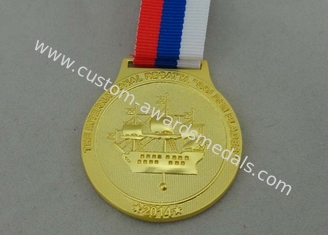 3D 亜鉛合金物質的なロシアは金張り 45 の mm 鋳造物メダル死にます