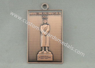 3D 亜鉛合金の骨董品の銅めっきはメダル Haakon VII Norges Konge のための鋳造物死にます