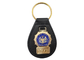 ニューヨークの警察の習慣は真鍮の柔らかいエナメルの紋章、めっきされた金との革 Keychain を個人化しました
