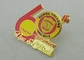 3D 柔らかいエナメルが付いている円形の金張りのエナメル メダルは、Pin ダイ カストのブローチ