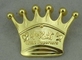 真鍮スタックした柔らかいエナメルPinの金張りのロゴ3D王冠はカスタマイズされる死にます