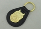 金張りの紋章が付いている 3D NCIS によって個人化される革キー ホルダー