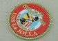 USS La Jolla 亜鉛合金は個人化された硬貨、ロープの端との旧式な金張りダイ カストの