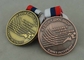 亜鉛合金のロシアの連続したメダル、旧式な銅めっきのリボン メダル