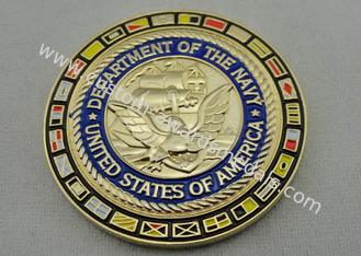 金張りは賞/記念品/休日、ロープの端の硬貨のための海軍硬貨を個人化しました