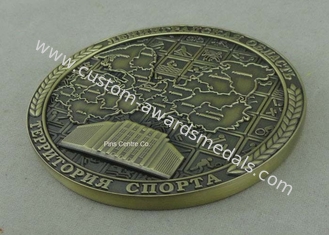 3D 政府は個人化されるメダル ピューターが付いている鋳造物メダル賞によって死にます