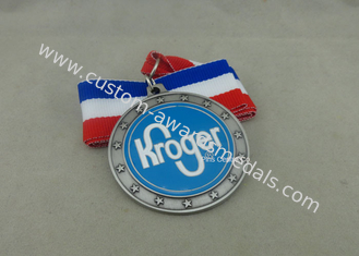 銅によって押される柔らかいエナメルのリボン メダル、賞のための旧式な銀製の注文メダル