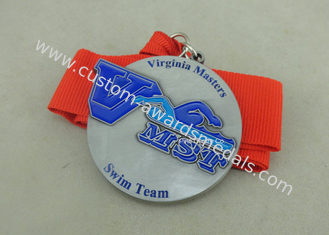 亜鉛合金の水泳賞のリボン メダルは、押されたリボンによって個人化されるメダル死にます
