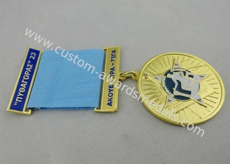 3.0mm の金張りの注文メダルは柔らかいエナメルが付いている亜鉛合金を与えます