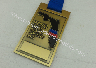 金の仕上げを用いるマラソンのスポーツのための古代青銅色の金属のエナメル メダル