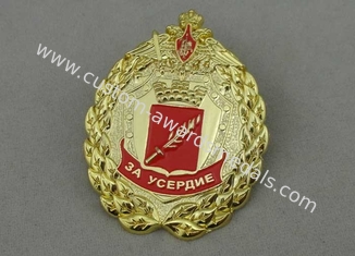 ロシアねじ記念品は亜鉛合金の Eie の鋳造、金張りの 3D によって記章を付けます
