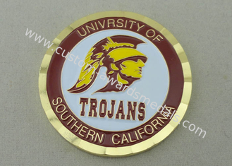 ダイヤモンドの切口の端が付いている黄銅によって押される個人化された硬貨南カリフォルニア大学
