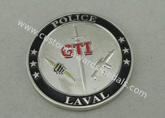 Laval の警察は合金を個人化された硬貨 1.75 インチおよびニッケル メッキのダイ カストの亜鉛でメッキします