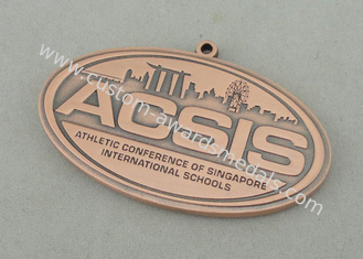 運動国際的な学校はメダル、旧式な銅めっき鋳造物 3.5 インチ メダル死にます