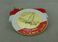 ダイ カストの柔らかいエナメル メダル、印刷のリボンが付いているマラソンの連続したメダルは