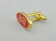 独特な注文の赤い円形のカフスボタン、2 つの mm の厚さの模造金張り