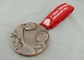 ギフトのためのアジア柔道の Kata の 2013 年のリボン メダル銅めっき完全な 3d