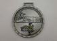 昇進のギフトのための首が付いている円形の柔らかいエナメル3Dの金のボクシングの競争の金属メダル