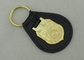 金張りの紋章が付いている 3D NCIS によって個人化される革キー ホルダー